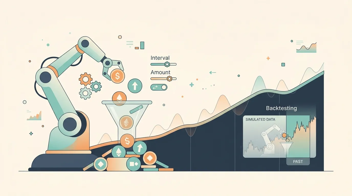 A practical guide explaining how Dollar-Cost Averaging (DCA) bots work, how to configure key parameters, and how to use backtesting to validate a DCA strategy before going live.