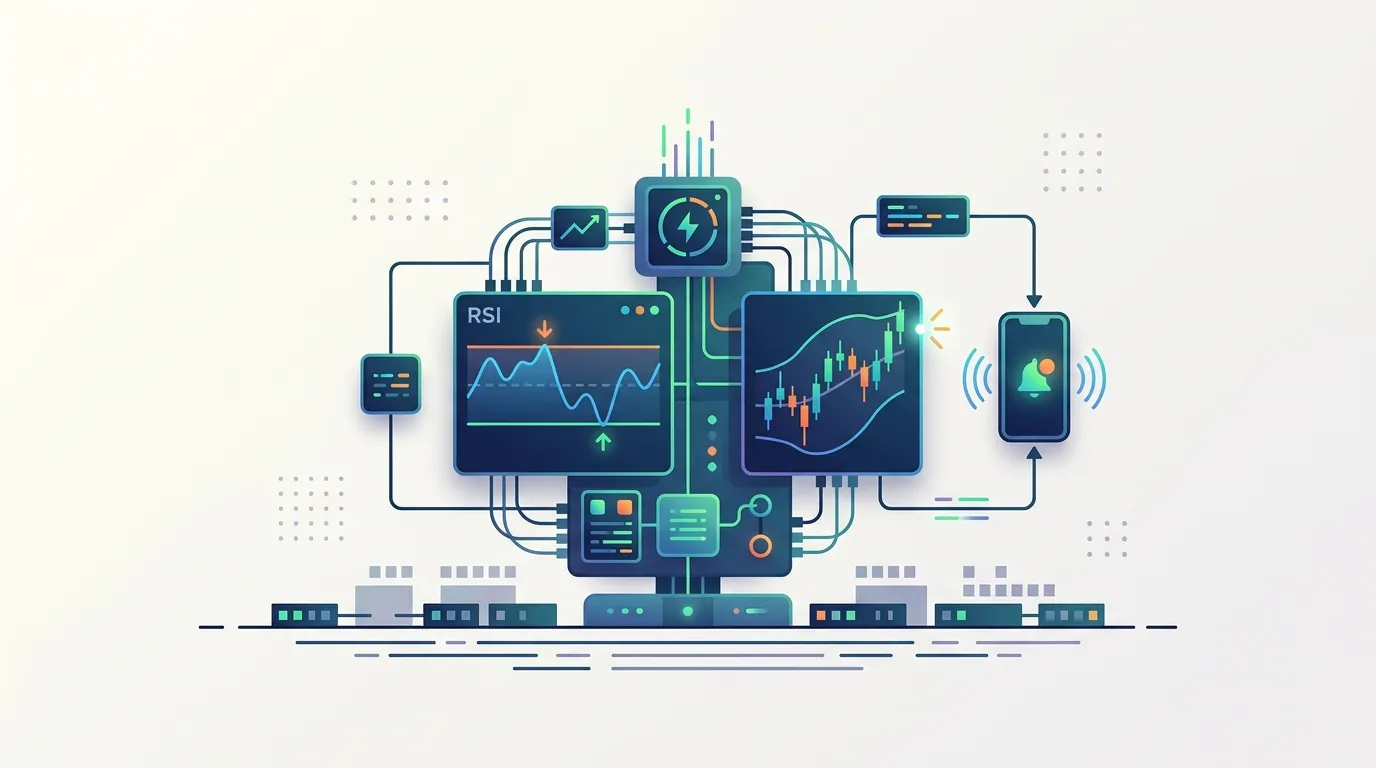 A step-by-step guide to building a crypto price alert and notification bot that monitors key technical indicator thresholds—such as RSI overbought/oversold levels and Bollinger Band breakouts—and fires real-time alerts before a trade signal is acted upon.