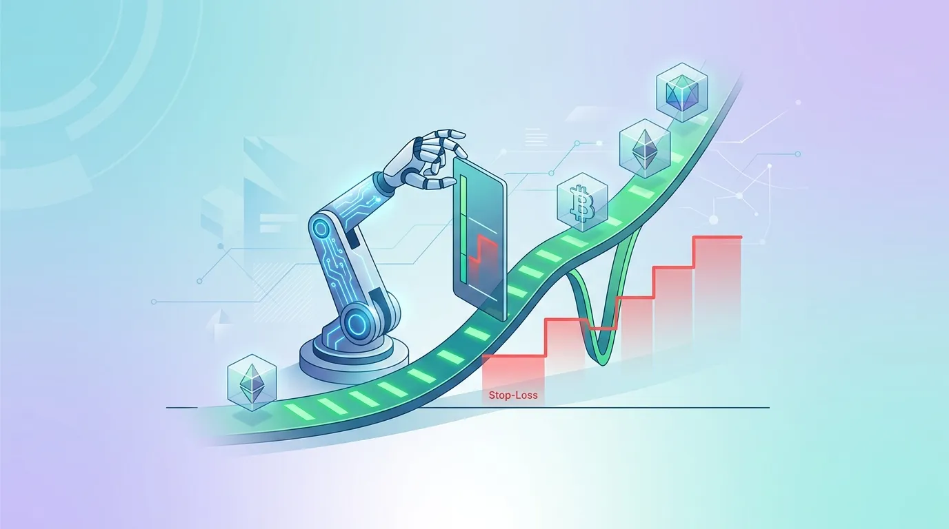 A step-by-step guide explaining how stop-loss and trailing stop mechanisms work in automated crypto trading bots, and how to configure them to limit downside risk without prematurely exiting winning trades.